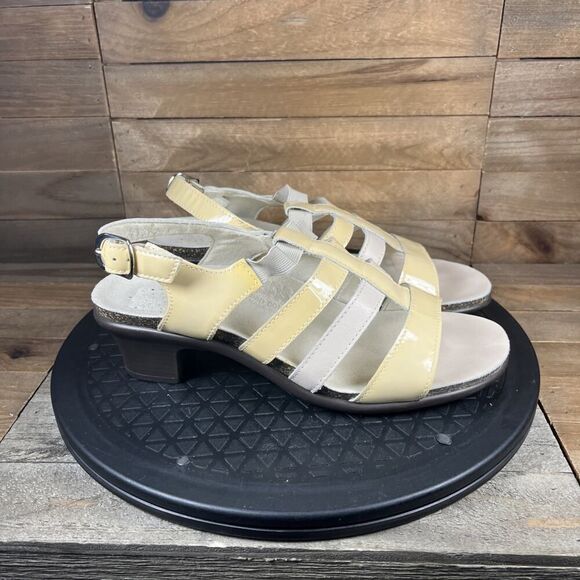 SAS Allegro Womens Size 7 M Beige Leather Strappy Heel Sandals Shoes - Picture 1 of 10